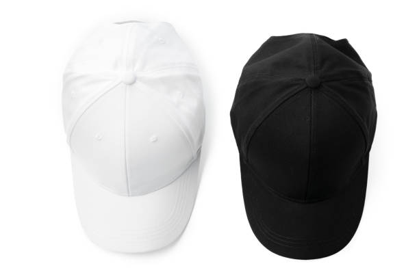 istock Two White and Black Hats on a White Background 2147675207