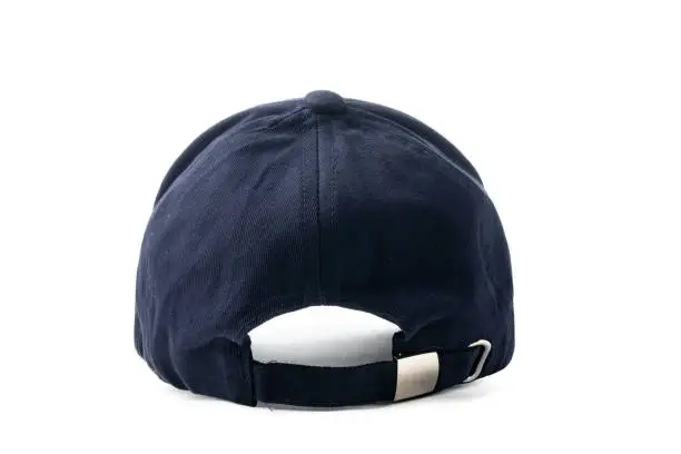 Photo of Navy Blue Baseball Cap on a White Background With Clear Lighting