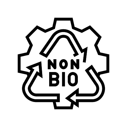 non biodegradable waste sorting line icon vector. non biodegradable waste sorting sign. isolated contour symbol black illustration
