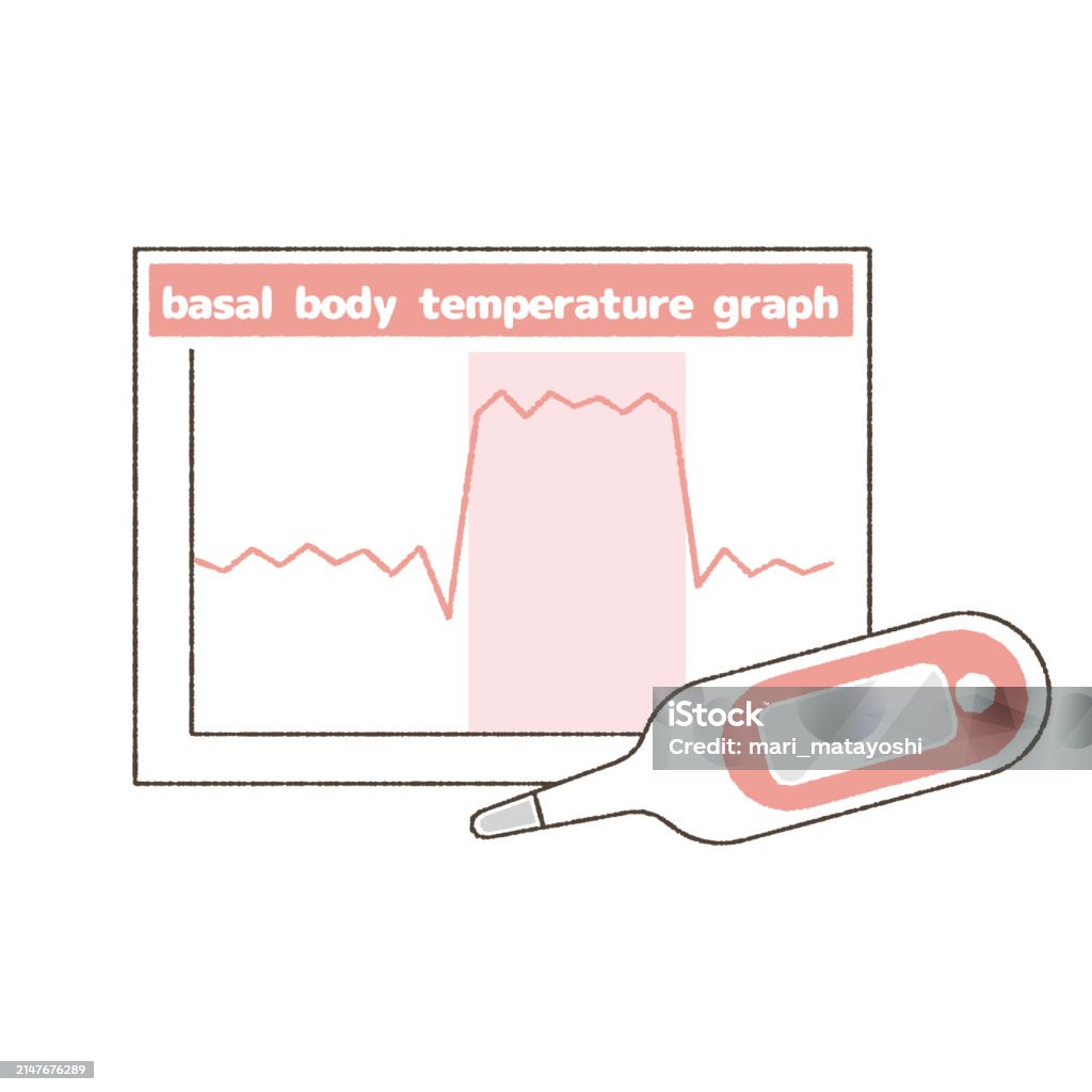 Illustration Of Basal Body Temperature Chart And Thermometer Stock ...