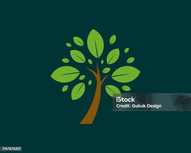Holistic Tree Vector Natural Tree Vector Illustration Logo Stock Illustration - Download ...