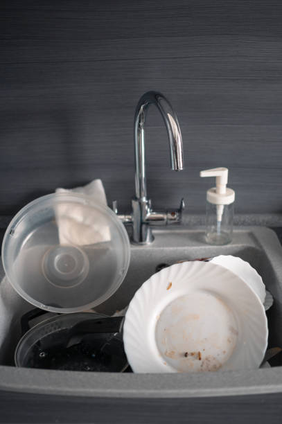 istock Dirty utensil on the kitchen 2147677176