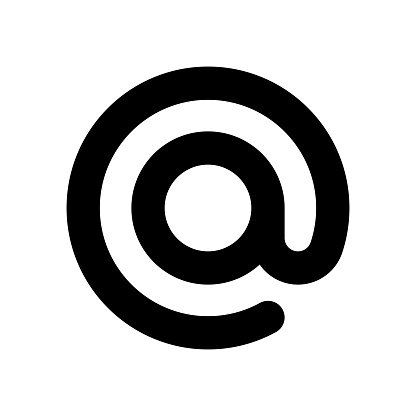 E-mail address stylised symbol with minimalistic design.