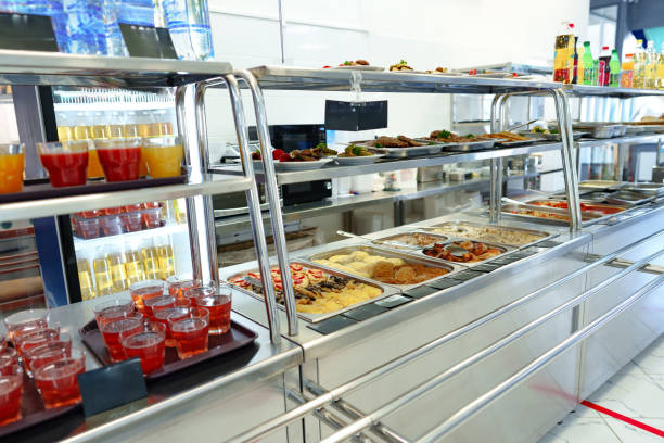 Variety of Food Displayed on Buffet Table