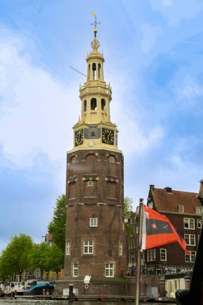 A historical landmark Montelbaanstoren at Amsterdam