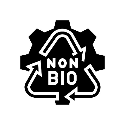 non biodegradable waste sorting glyph icon vector. non biodegradable waste sorting sign. isolated symbol illustration
