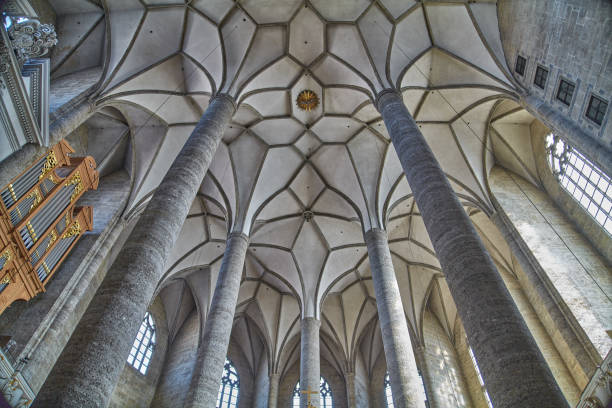 Salzburg, Austria -  October 6, 2022:  The nave of the Franciscan church