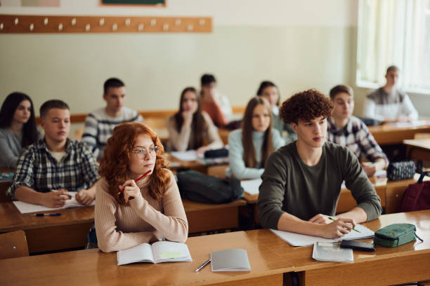 istock Group of students on a class at high school. 2147679551