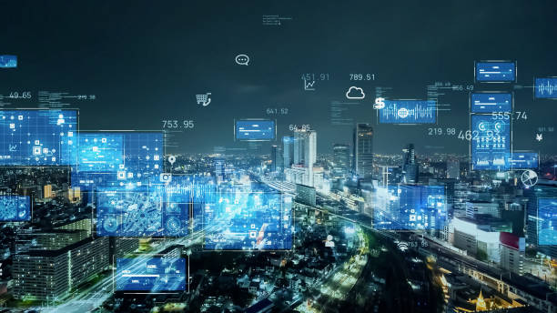istock Smart city and communication network concept. Digital transformation. 2147680755