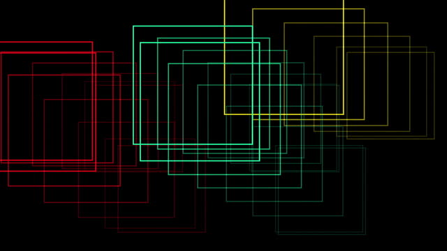 animation - Abstract neon lines and geometric shapes on dark background