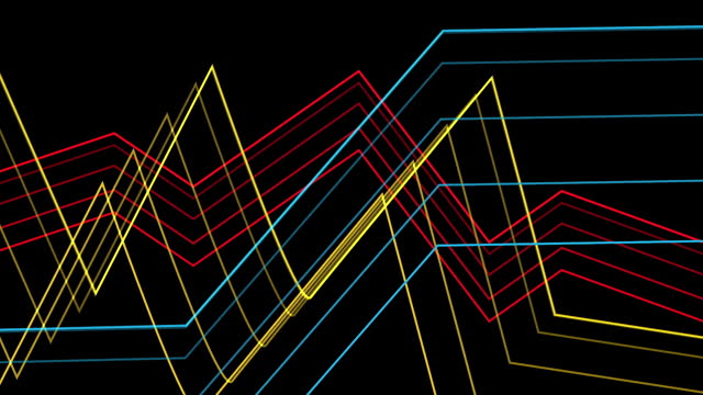 animation - Abstract neon lines and geometric shapes on dark background