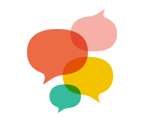 Speech bubbles Vector illustration of a set of speech bubbles or thought balloons. Cut out design elements on a transparent background on the vector file. speech bubble stock illustrations