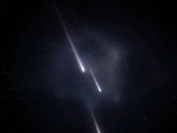 istock Falling meteorites at night. Bolides glow in the sky. 2147683949