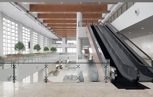 new airport terminal design - 3d rendering concept