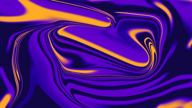 istock Modern, abstract, liquid iridescent, stylish gradient screen. Blue lava, digital animation. holographic, neon curved wave background. Liquid metal with ripples. Creative, design, templeate, 2147684489