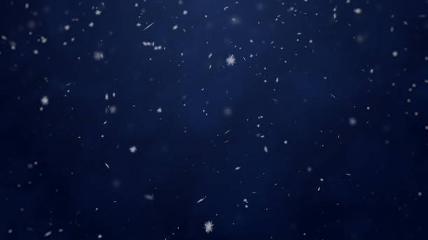 White snowflakes on a blue background seamless looped. Snowfall, snowstorm, realistic snow falls chaotically from top to bottom. Abstract festive gradient New Year, Christmas background. 8k wallpaper 4k screensaver. 2k resolution.