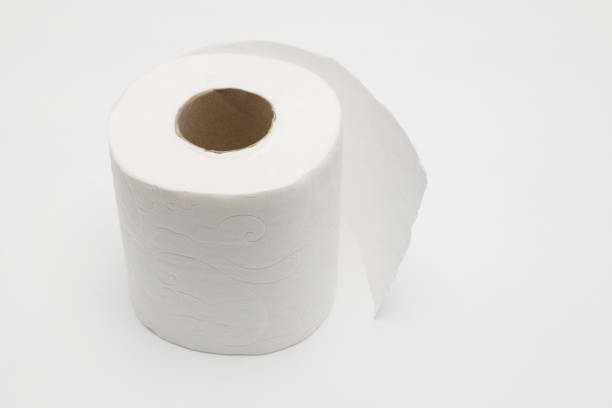 A roll of toilet paper on a white background. Isolated.