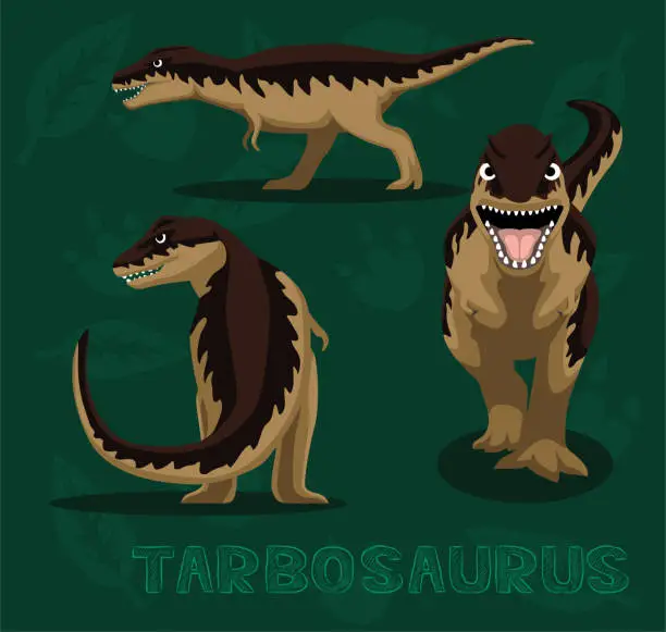 Vector illustration of Dinosaur Tarbosaurus Cartoon Vector Illustration