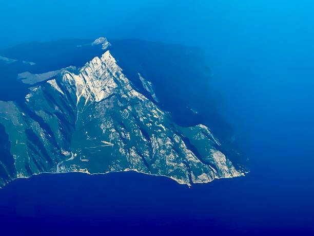 istock Aerial photo of mount Athos Greece 2147687197