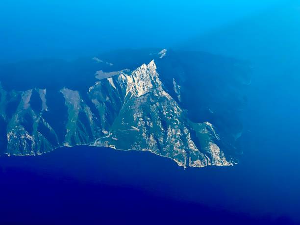 istock Aerial photo of mount Athos Greece 2147687206