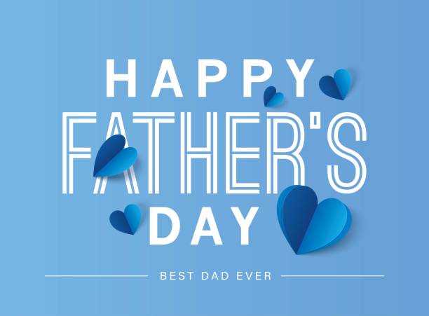 Happy Father's Day Father's Day greeting card in modern paper cut style. Vector illustration for cover, poster, banner, flyer and social media. fathers day stock illustrations