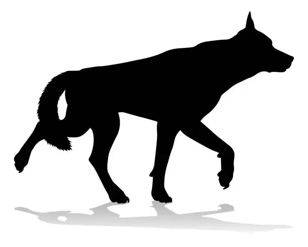 Vector illustration of Dog Silhouette Pet Animal