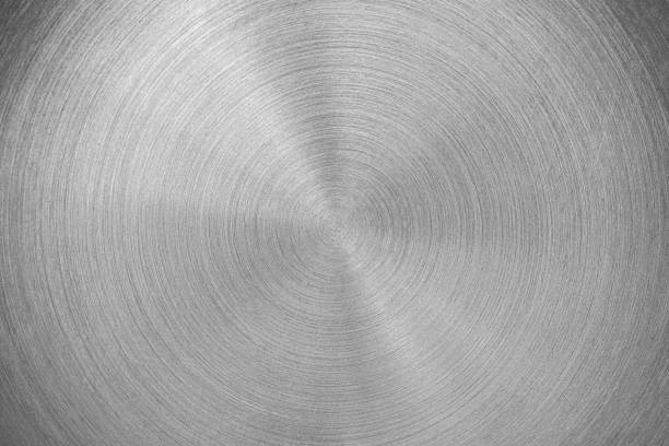 istock Stainless steel or aluminium circular brushed shiny metal texture. Abstract metallic background. Circle shape. 2147689609