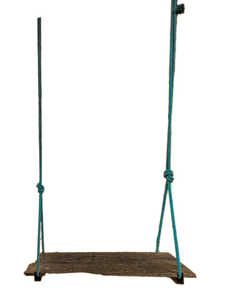 istock Old wooden swing. Isolated on white background 2147689936