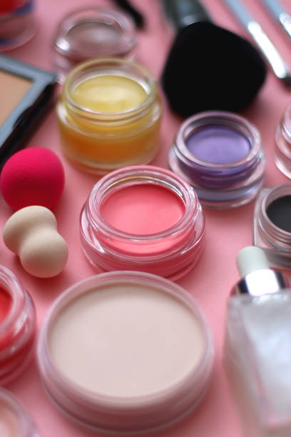 istock Various Beauty Products on Pink Background 2147690095