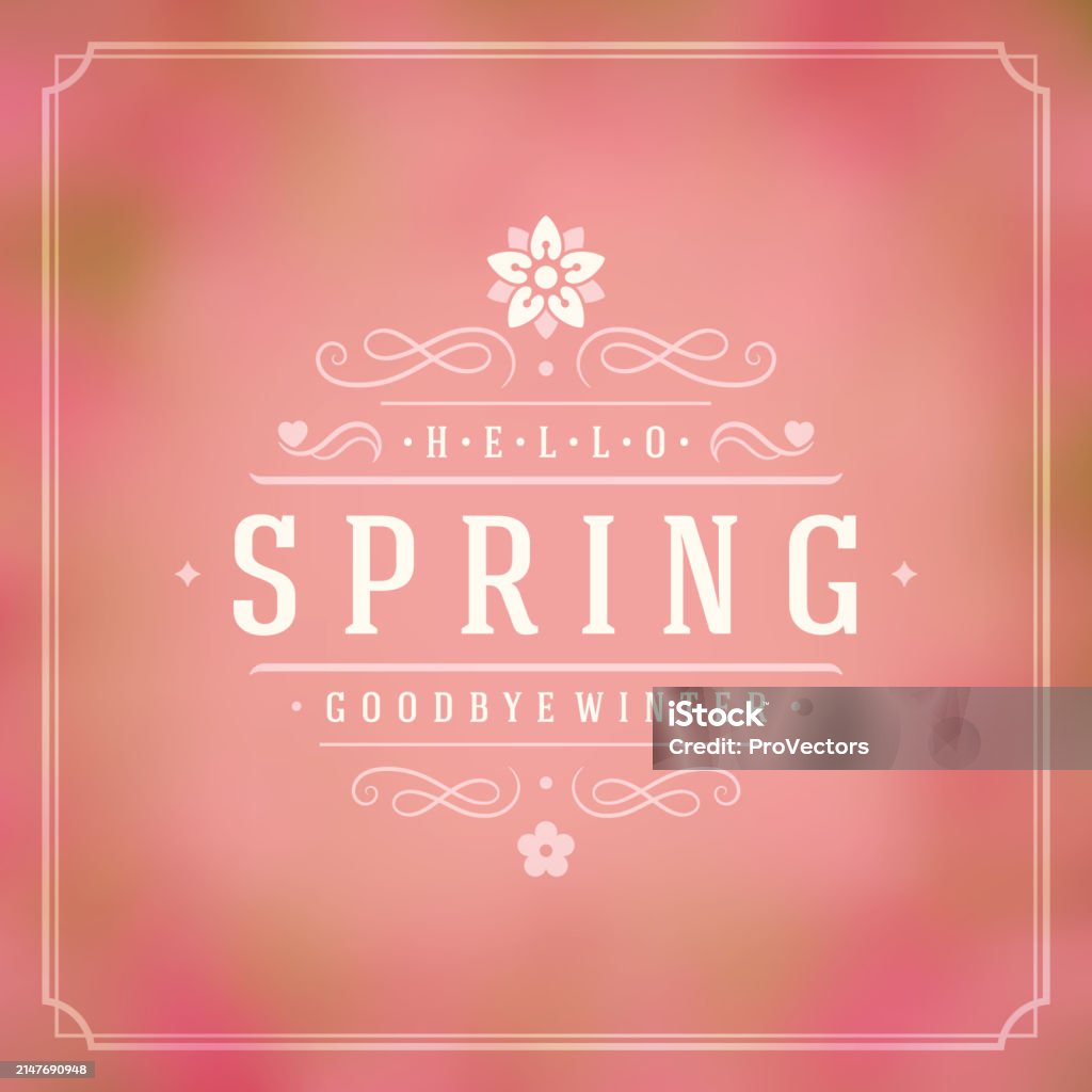 Spring Typography Poster Spring Vector Typographic Poster Or Greeting Card Design Stock ...