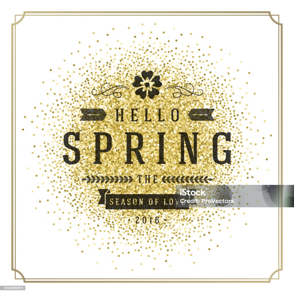 Spring Typography Poster Spring Vector Typographic Poster Or Greeting Card Design Stock ...