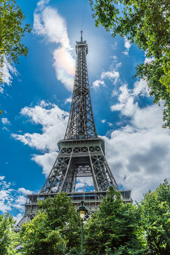 View of the Eiffel tower from the Seine river