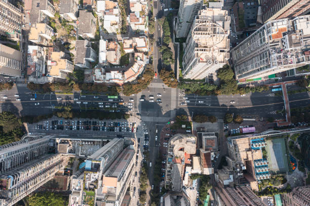 istock Aerial view of city intersection 2147697354