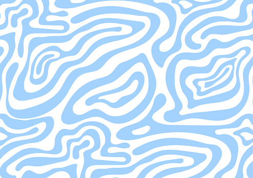 Wavy and swirled brush strokes seamless pattern. Abstract liquid background for packaging design and advertisement. Vector illustration