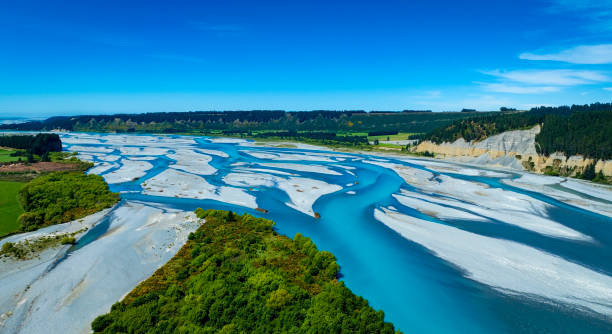 istock The aerial view with a ecosystem of the River lagoon 2147698273