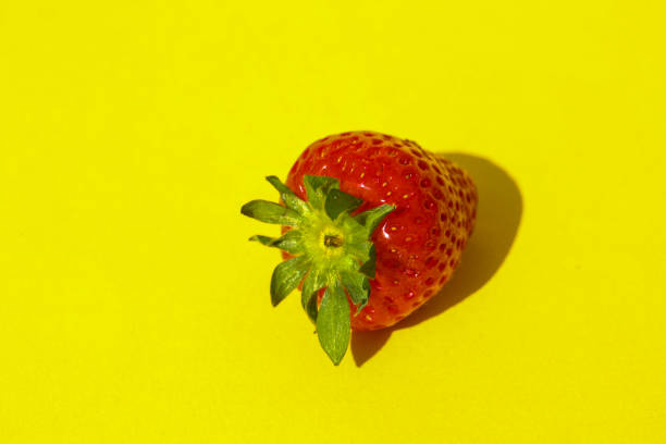 strawberry on yellow Background, food