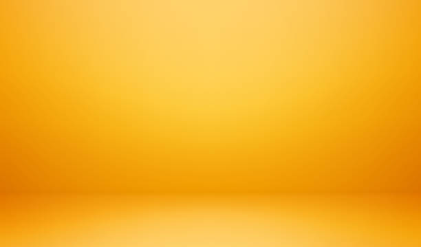 istock Blurry background in studio, realistic place for photo sessions, presentation of product or advertising display. Vector podium or place, empty interior design with orange light illumination effect 2147702893