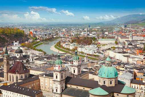 Aerial view of of Salzburg