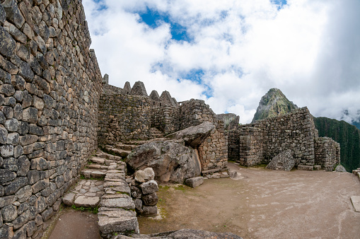 Inca Stonework At Machu Picchu In Peru