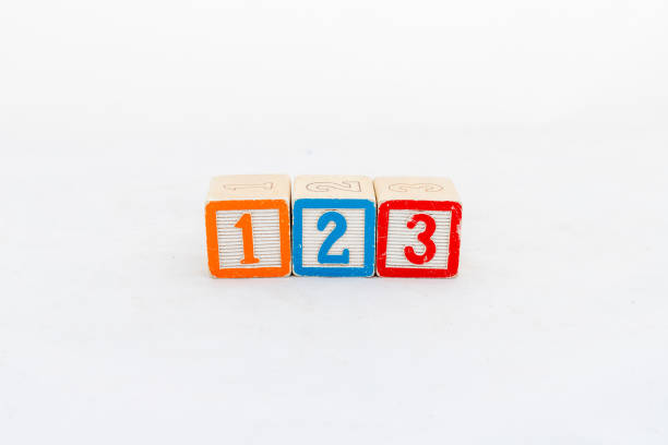 istock 1, 2 and 3 wooden blocks isolated on white background. 2147707224