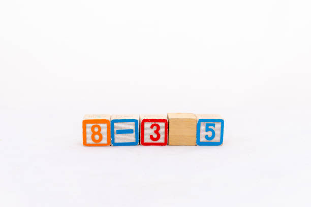 istock Simple math equation 8 minus 3 equals 5 formula isolated on white background. Mathematics formulas concept. 2147707266