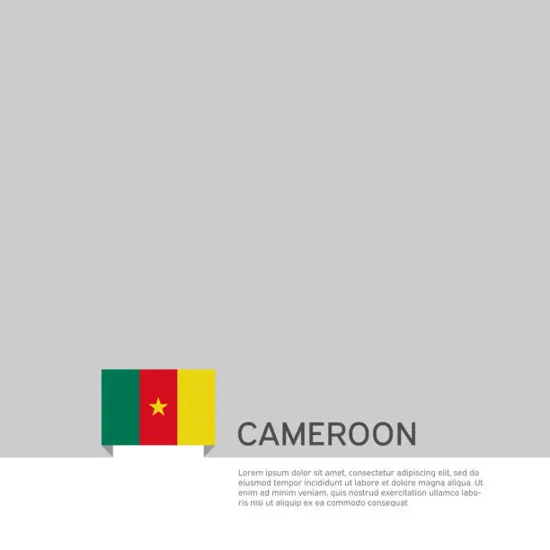 Vector illustration of Cameroon flag background. State patriotic cameroonian banner, cover. Document template with cameroon flag on white background. National poster. Business booklet. Vector illustration, simple design