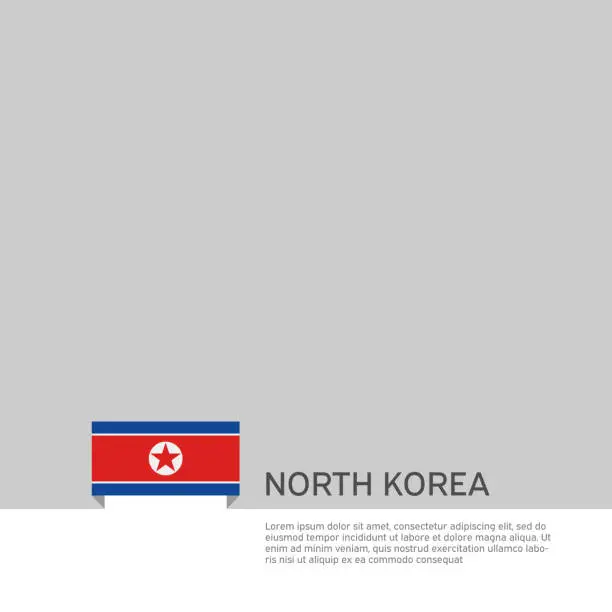 Vector illustration of North korea flag background. State patriotic north korean banner, cover. Democratic People Republic of Korea flag. DPRK. Template. National poster. Business booklet. Vector illustration, simple design