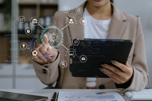 istock Digital transformation technology strategy, Person using laptop, tablet and smartphone with of things. transformation of ideas and the adoption. 2147709966