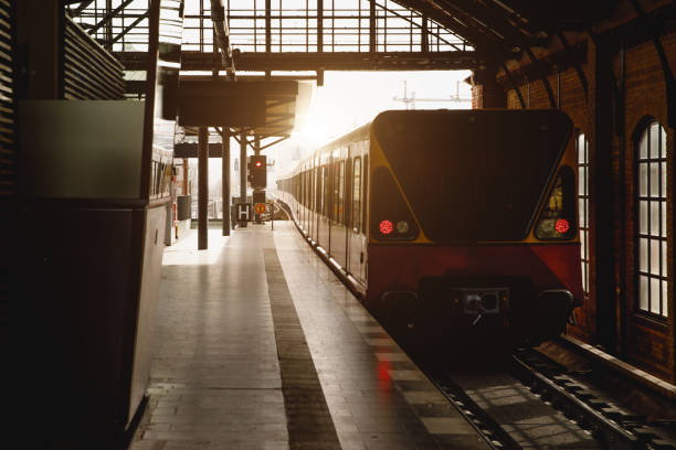 istock The train arrives at a small old railway station. 2147710497