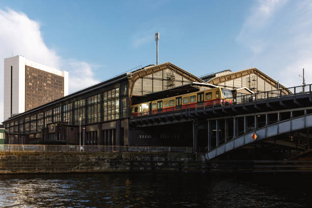 istock Railway station in a city built in impressionist style.The train on the platform. 2147710549