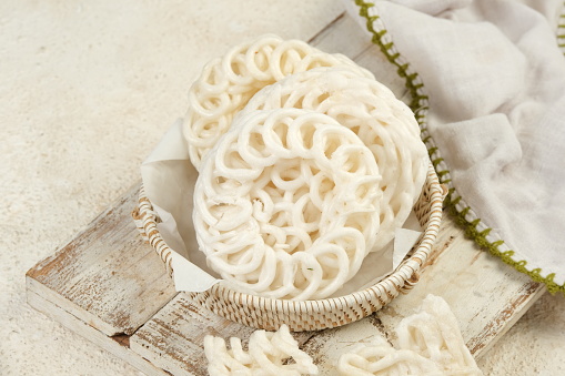 Kerupuk or krupuk is indonesian traditional deep fried cracker,