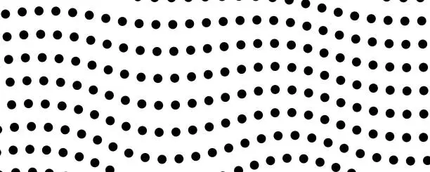 Vector illustration of Halftone monochrome background with flowing dots