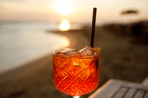 istock Spritz cocktail in a tulip glass on a summer evening during sunset. 2147712541