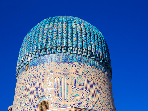 View of the dome of the Amir Temur Mausoleum. In Samarkand, Uzbekistan